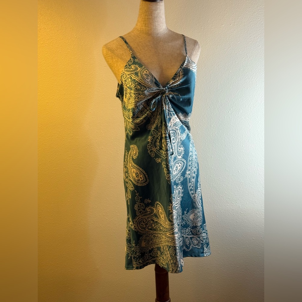 Timing Teal and White Patterned Dress